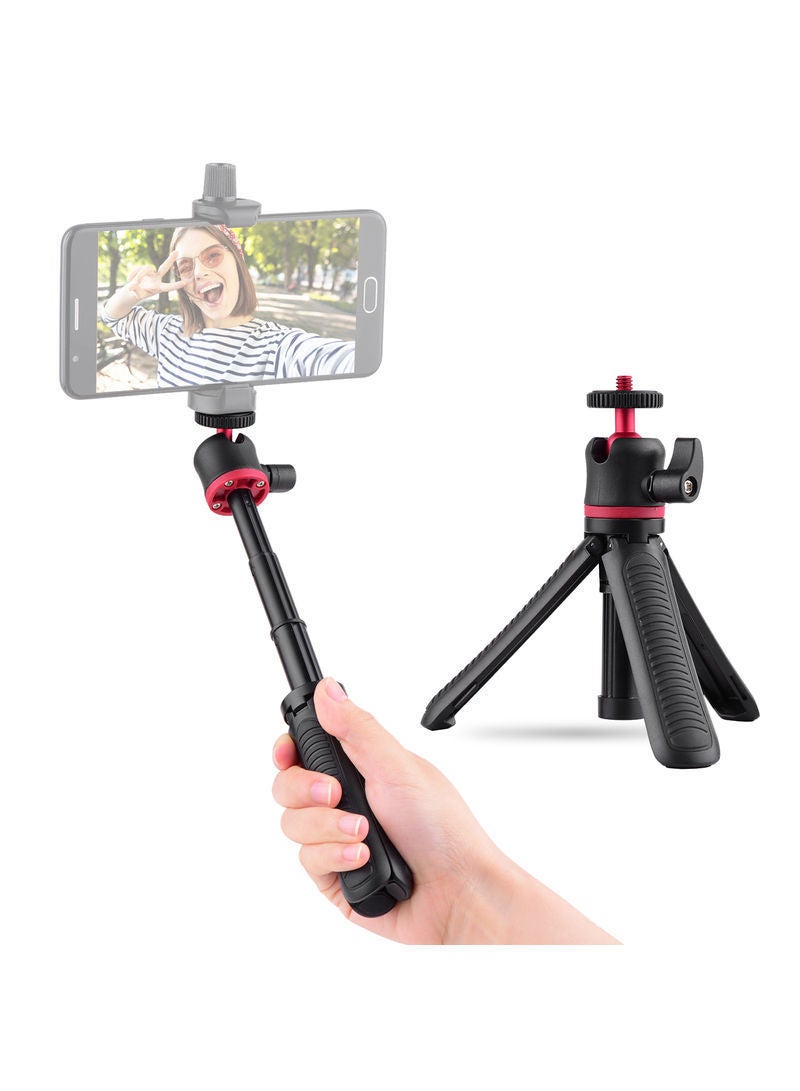 Mini Extendable Desktop Tripod Stand With Flexible Ballhead Black