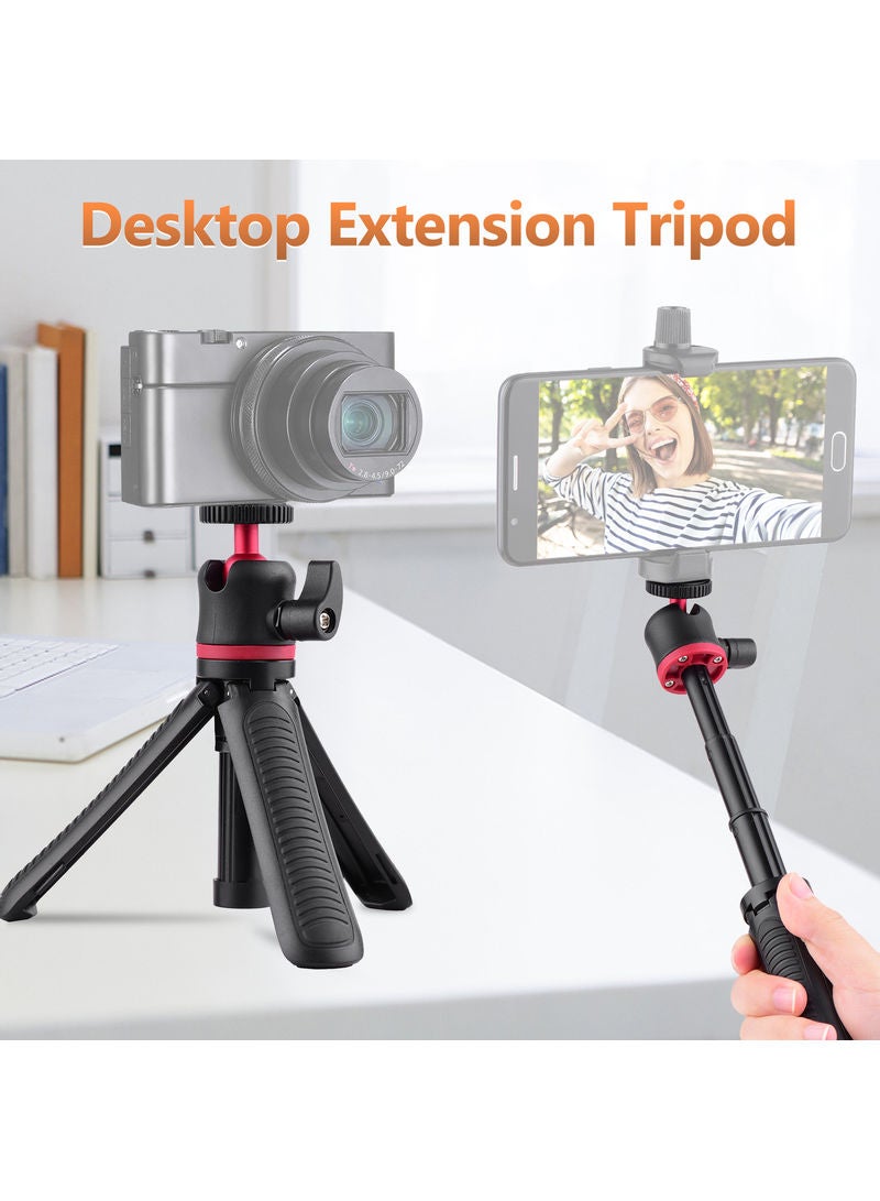 Mini Extendable Desktop Tripod Stand With Flexible Ballhead Black