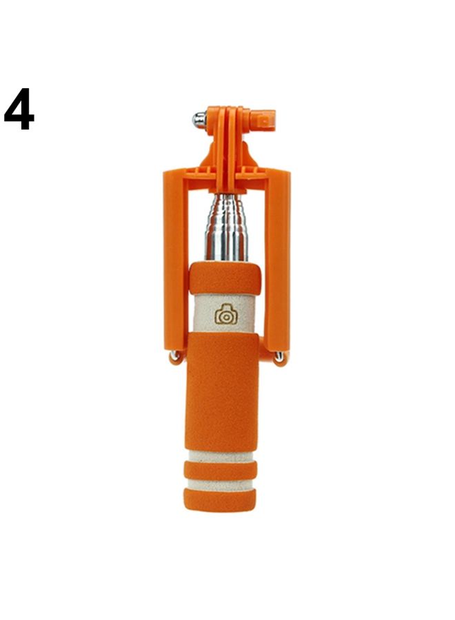 Handheld Selfie Stick Monopod Orange/White/Silver