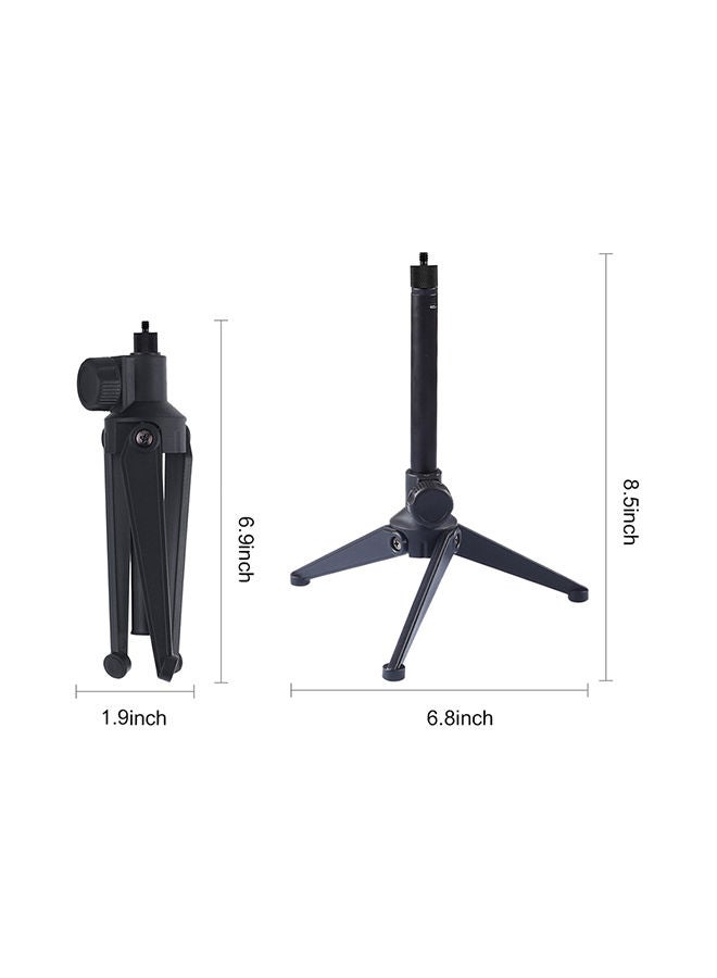 Portable Sturdy Desktop Adjustable Tripod Stand Black