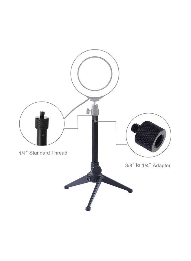 Portable Sturdy Desktop Adjustable Tripod Stand Black