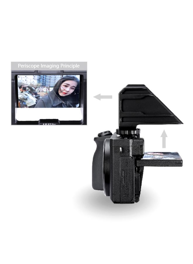 Vlog Selfie Flip Screen Bracket With Cold Shoe Black