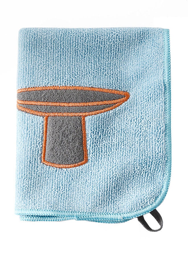 Embroidery Kitchen Dishwash Cloth Blue 19.5 x 18centimeter