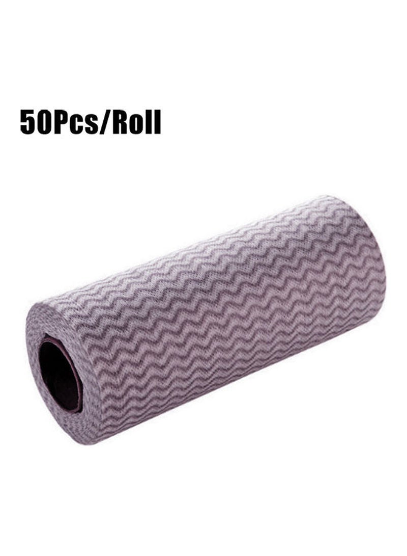50-Piece Disposable Kitchen Cleaning Wiping Roll Set Light Coffee