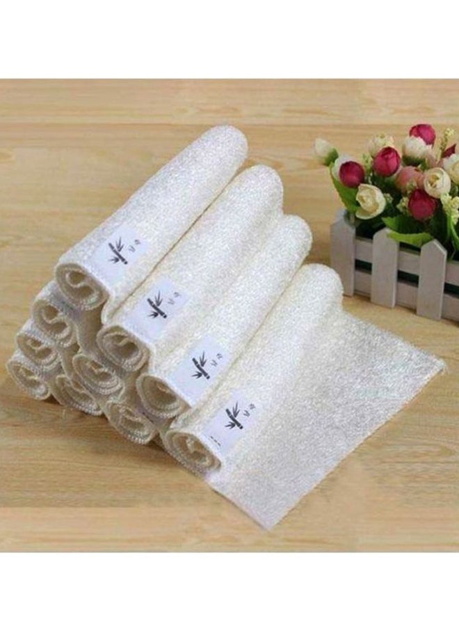 5-Piece Cotton Dish Cloth Set White/Blue 18x16cm