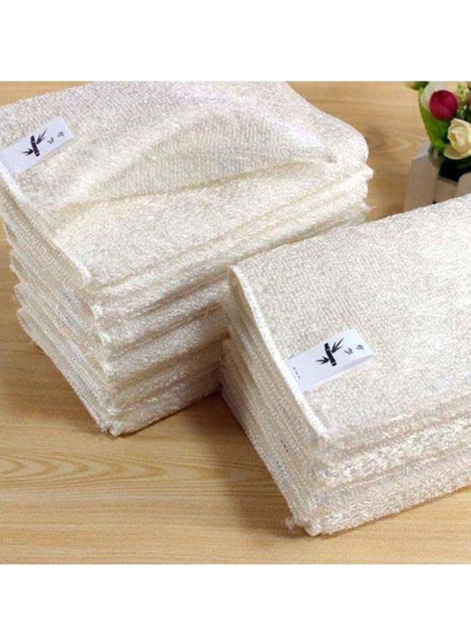 5-Piece Cotton Dish Cloth Set White/Blue 18x16cm