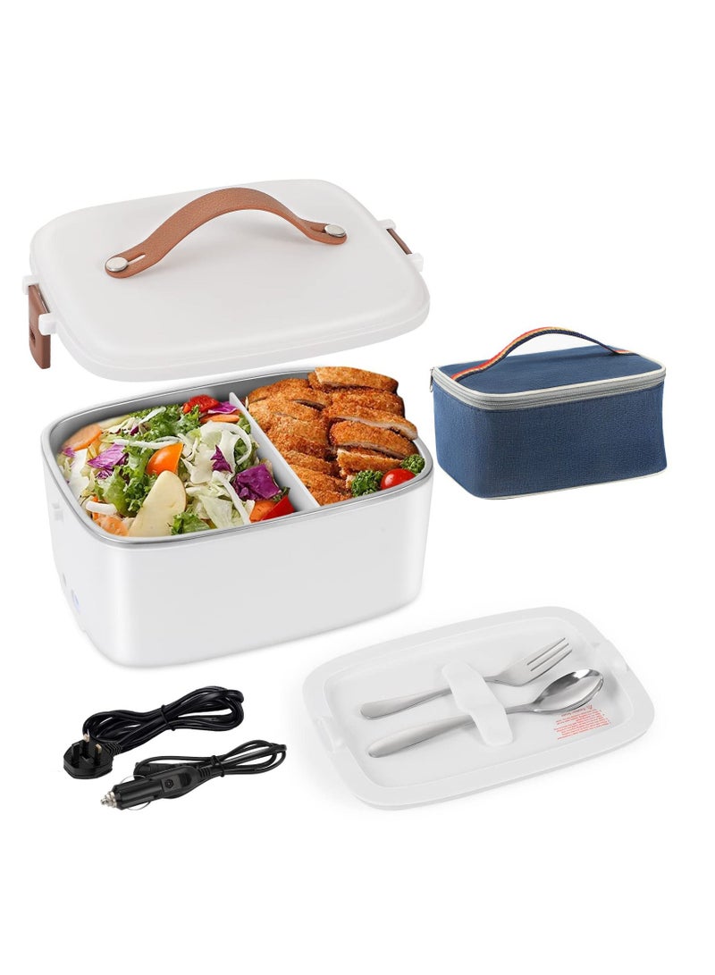 Electric Heated Bento Lunch Box Warmer Rice Cooker For Adult Kids Car Truck Office Work with Insulated Bag and Stainless Steel Cutlery