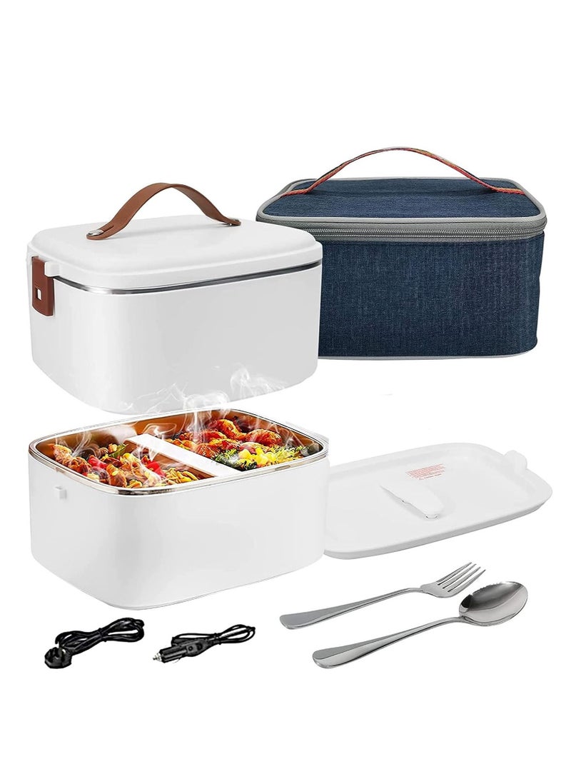 Electric Heated Bento Lunch Box Warmer Rice Cooker For Adult Kids Car Truck Office Work with Insulated Bag and Stainless Steel Cutlery