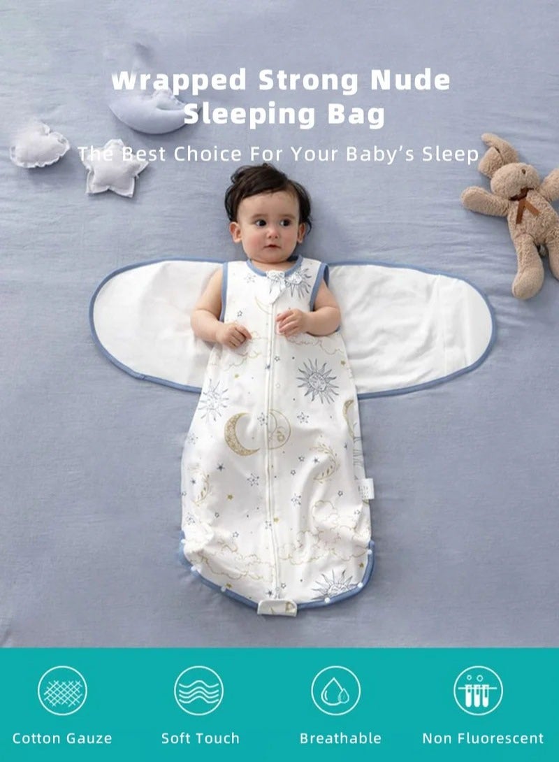 6 PCS Newborn Sleepsack Swaddle Blanket Baby Swaddling Wrap Infant Babies Sleeping Bag with Hat and Anti-grasping Gloves for Boy Girl Soft Cotton Sleep Sack