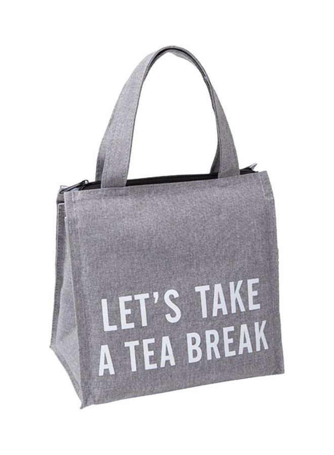 Thermal Insulated Lunch Bag Grey/White 22.50x22.50cm