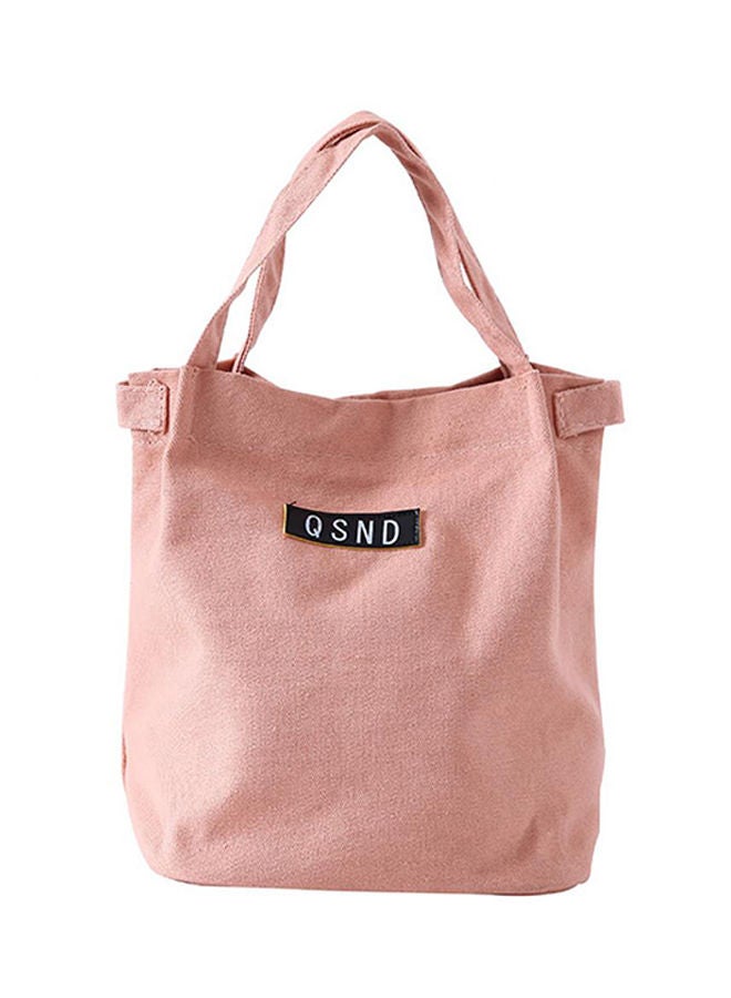 Portable Thermal Insulated Lunch Bag Peach 16 x 12 19centimeter