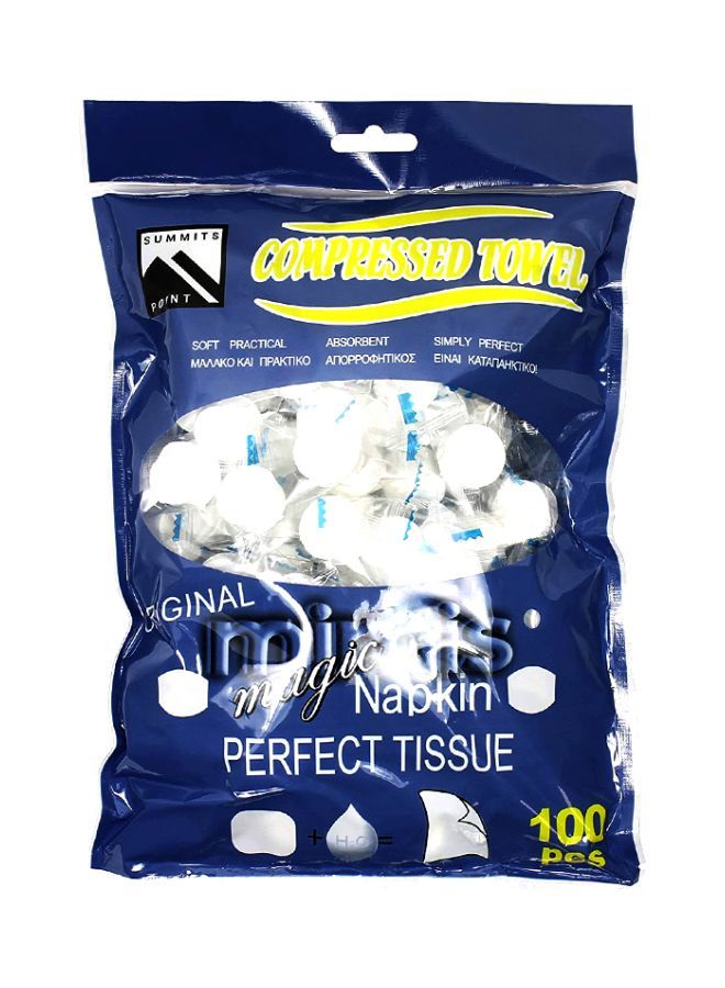 100-Piece Disposable Compressed Towel Tablets
