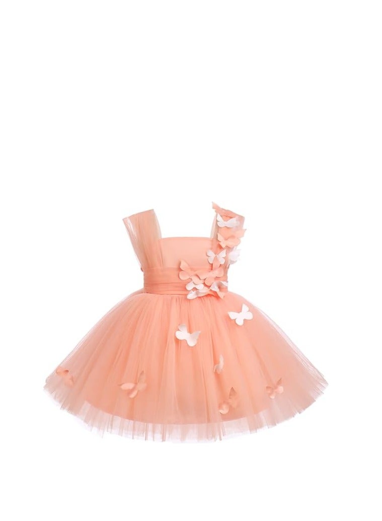 Baby Girls 3D Butterfly Tulle Tutu Dress Kids Birthday Christening Wedding Party Dresses Cake Smash Photo Shoot