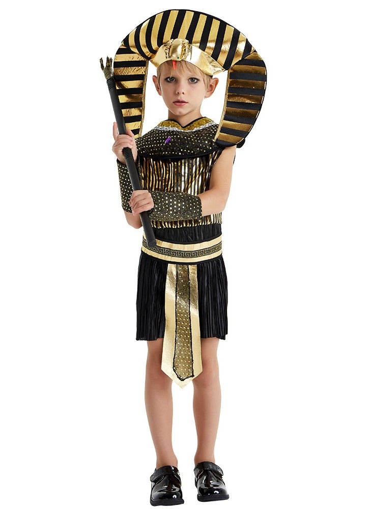 Al Aoyama Children's Egyptian king Cosplay boy Stage Performance Black Suit Costume