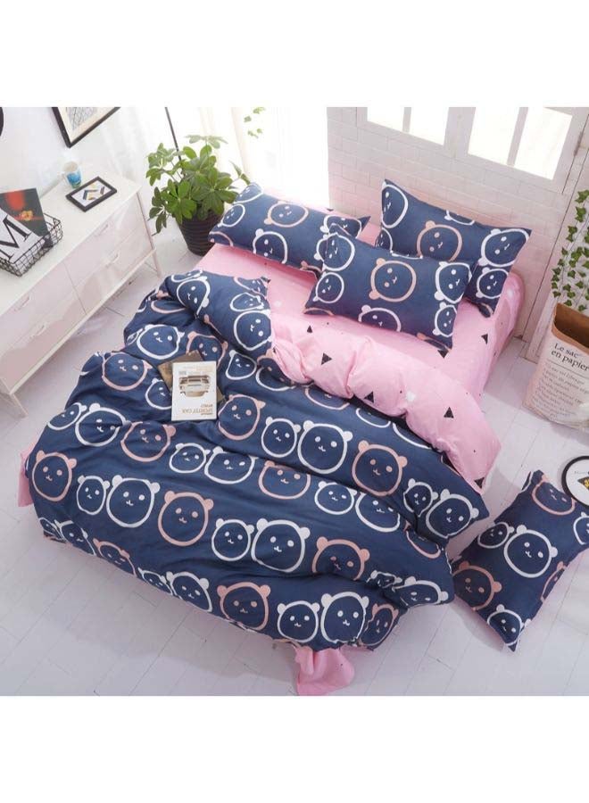 4-Piece Jacquard Duvet Cover Set Polyester Pink/Purple Single