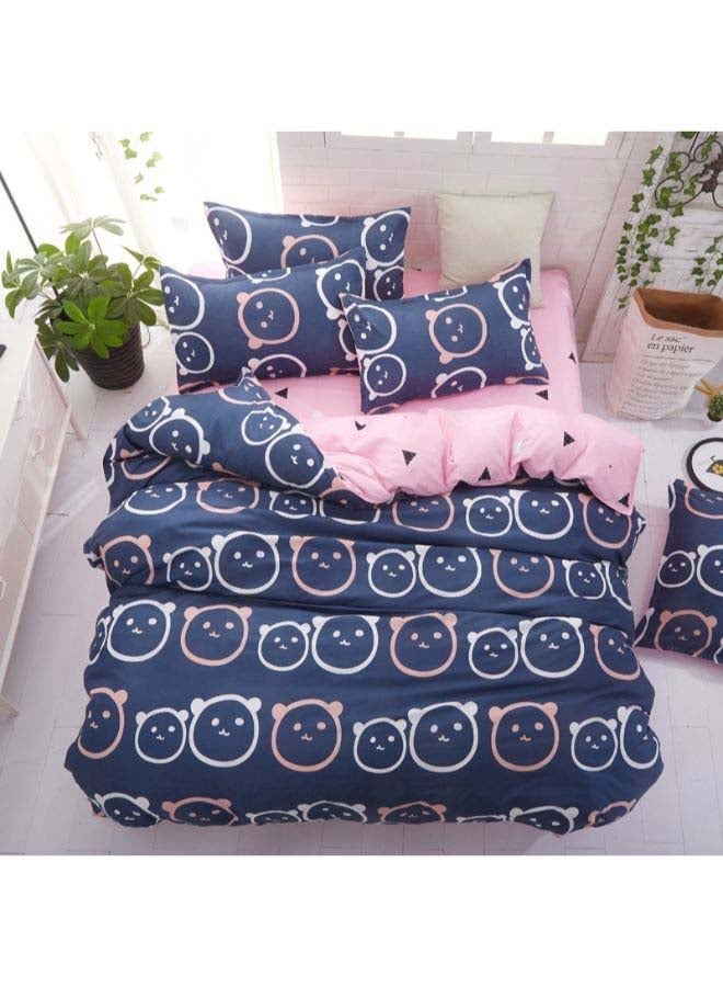 4-Piece Jacquard Duvet Cover Set Polyester Pink/Purple Single