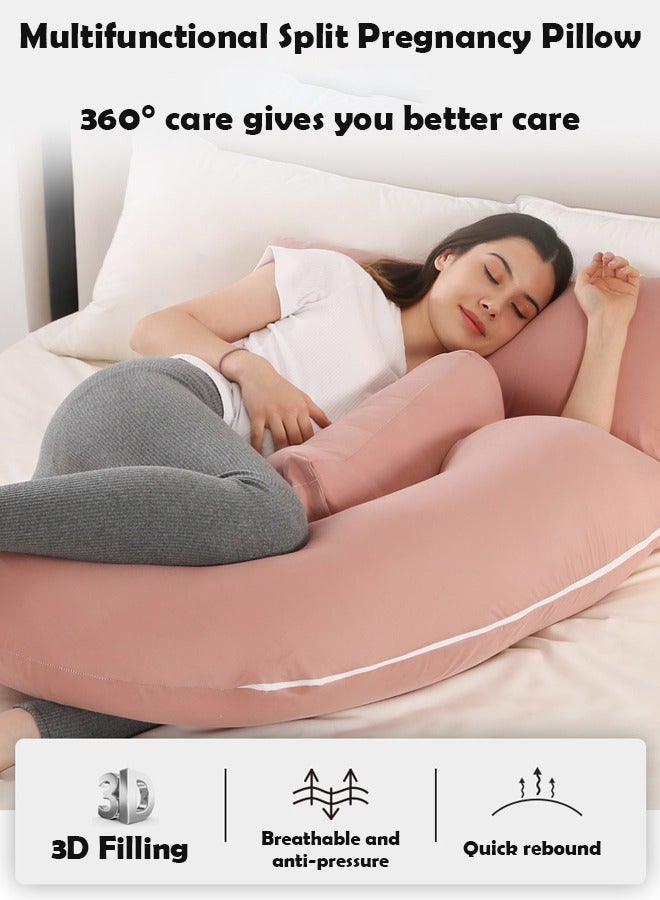 3 in 1 Split Pregnancy Pillow G Type Maternity Waist and Belly Support Side Sleeping, Multifunctional Pregnancy Pillow for Belly, Back and Waist Full Body Support