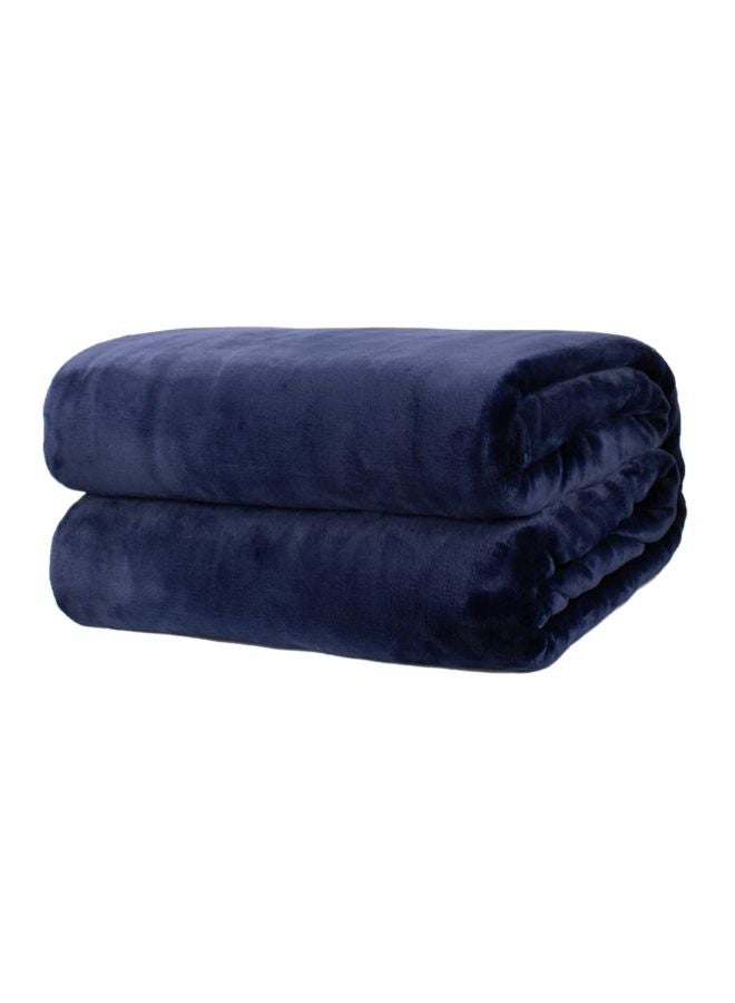 Solid Colour Blanket Flannel Blue 150x200cm