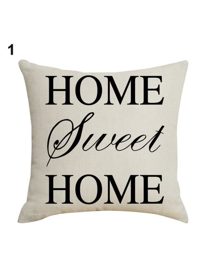 Sweet Home Love Linen Pillow Cover White/Black 14x11x2cm