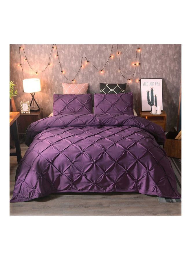 2-Piece Bed Cover And Pillowcase Bedding Set Polyester Purple