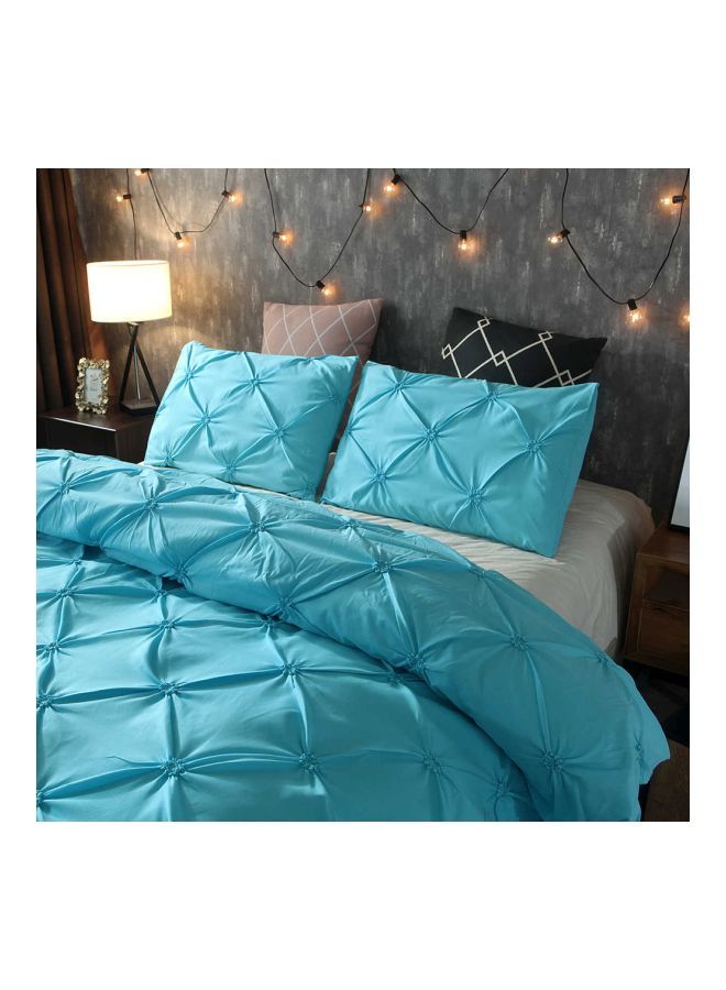 3-Piece Bed Sheet Set Polyester Blue Full