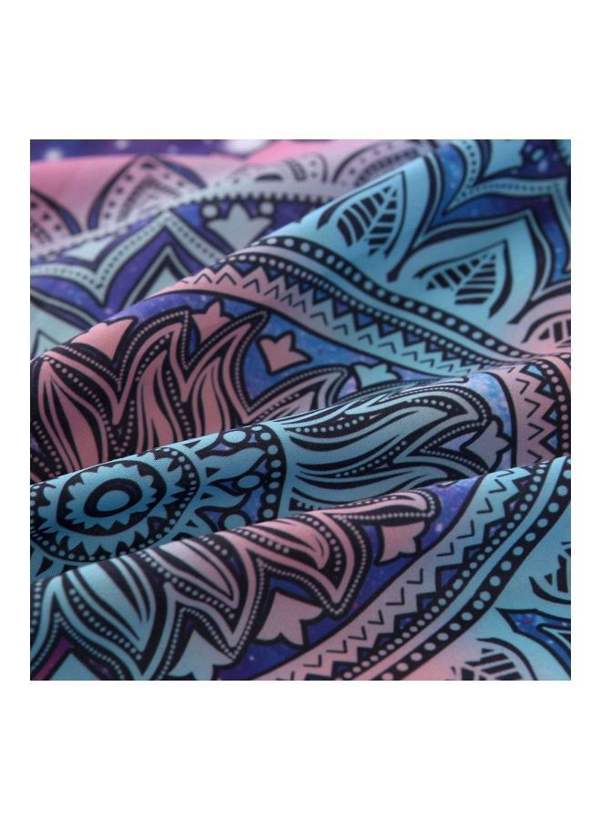 3-Piece Printed Bed Sheet Set Polyester Purple/White/Blue Twin