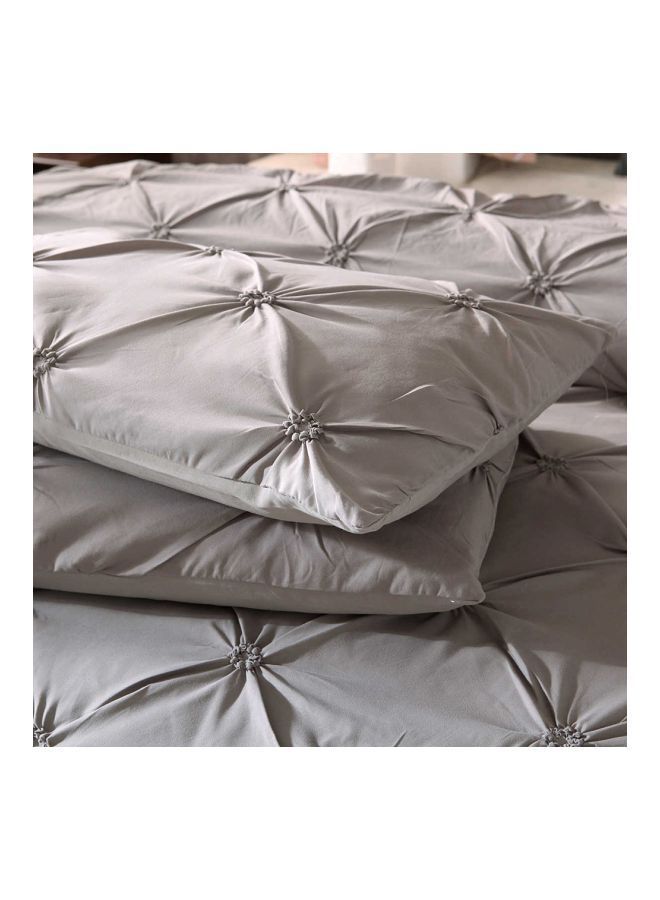 3-Piece Bed Sheet Set Polyester Grey King