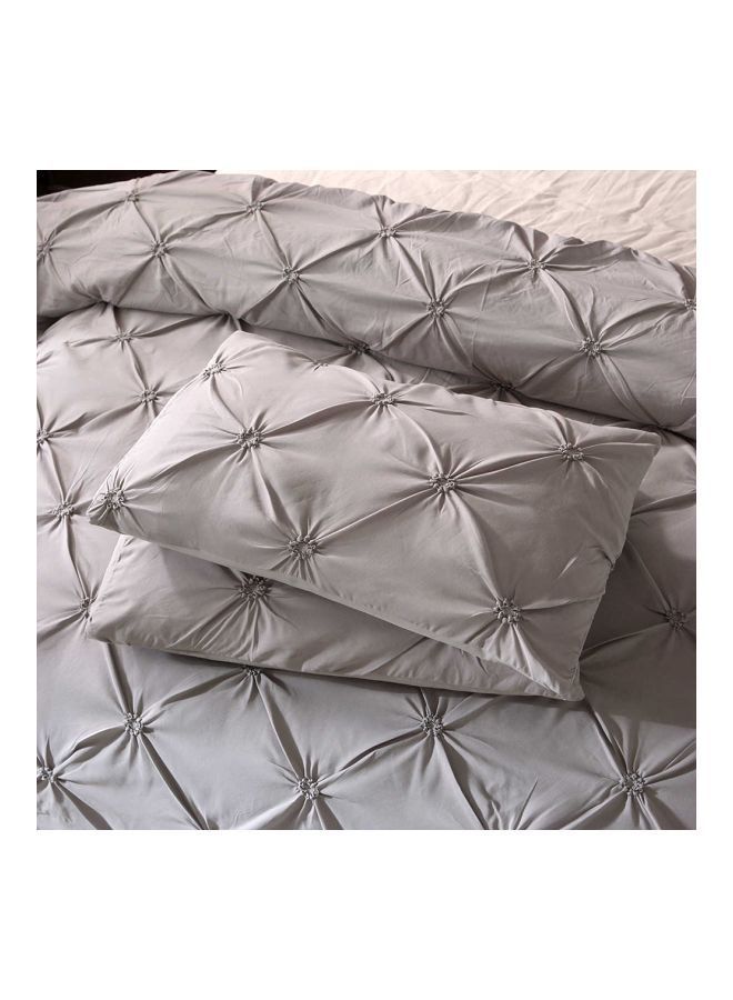 3-Piece Bed Sheet Set Polyester Grey King