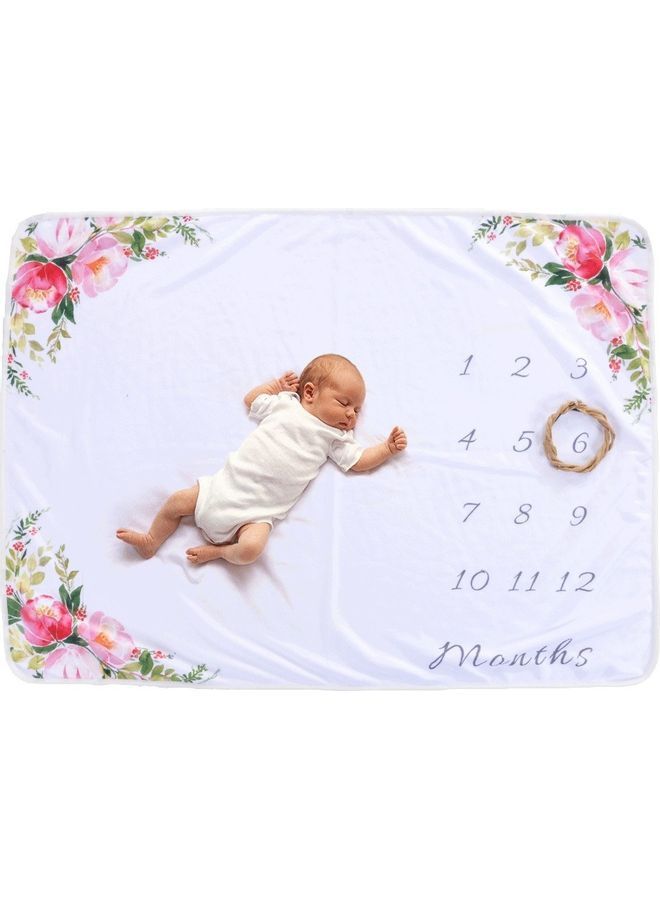 Baby Milestone Blanket Flannel white 15cm