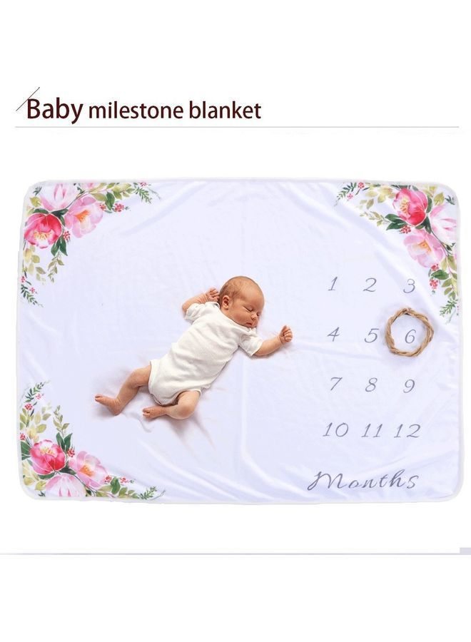 Baby Milestone Blanket Flannel white 15cm