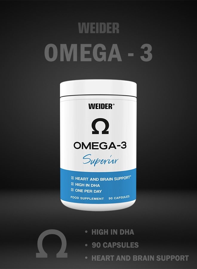 Omega-3 Superior - Supports Heart and Brain,120 Capsules, Premium Fish Oil Supplement