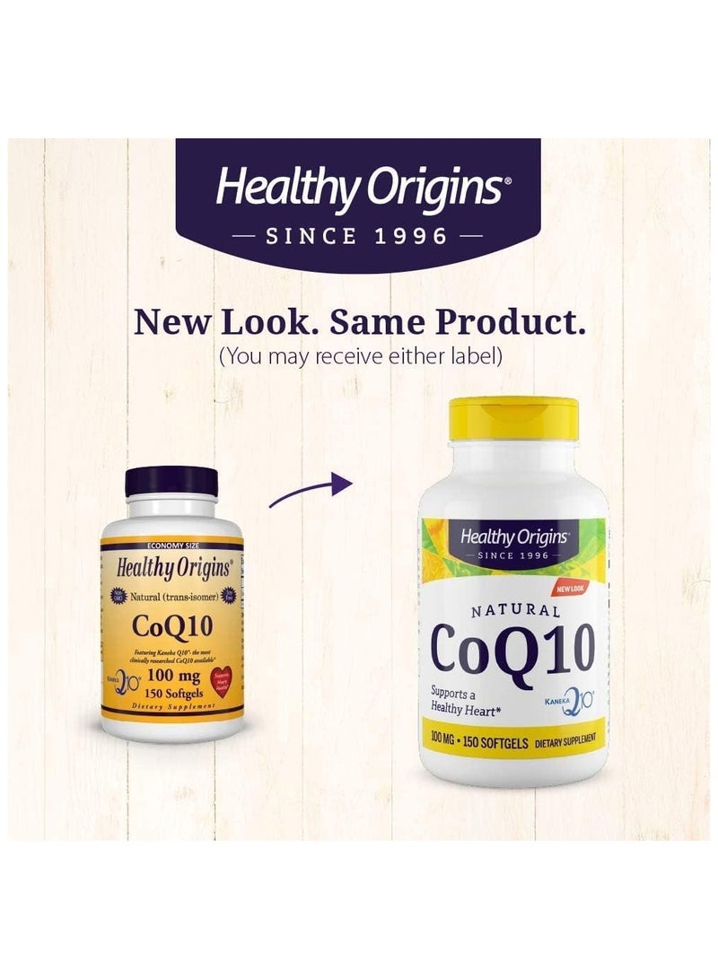 CoQ10 (Kaneka Q10) 100mg Softgels - Supports a Healthy Heart - Energy Supplement - Gluten Free - Non-GMO - 150 Softgels