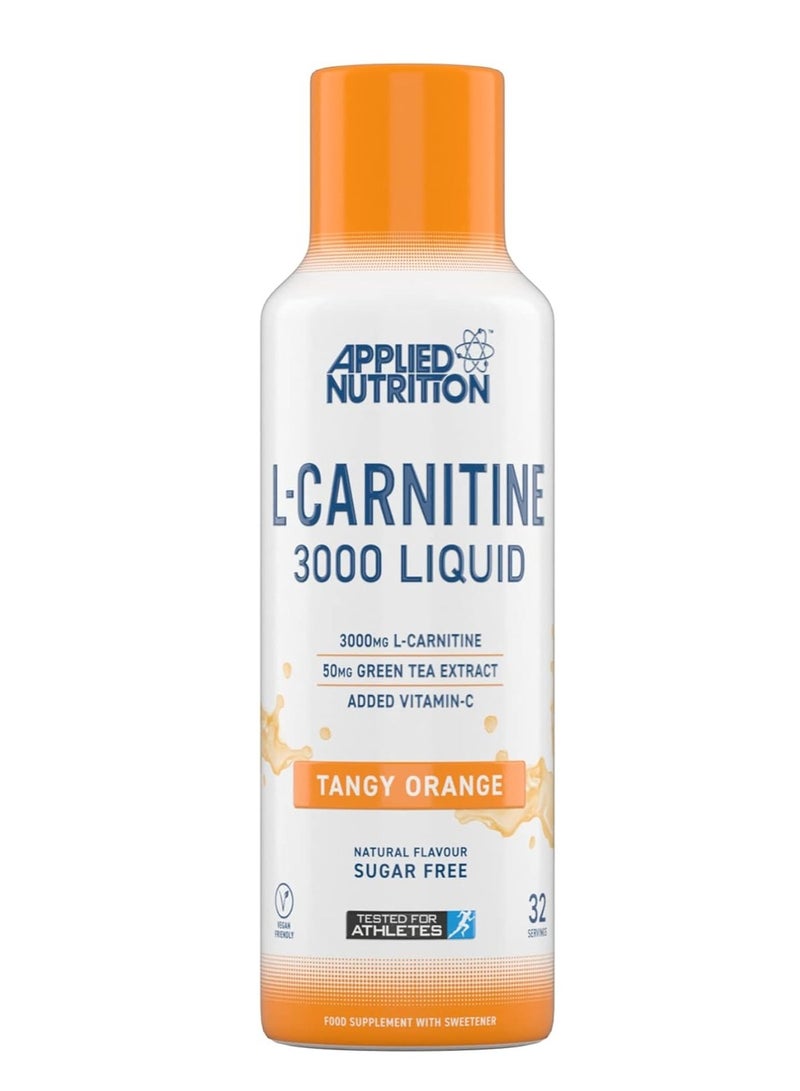 Applied Nutrition L-Carnitine 3000 Liquid, Tangy Orange Flavor