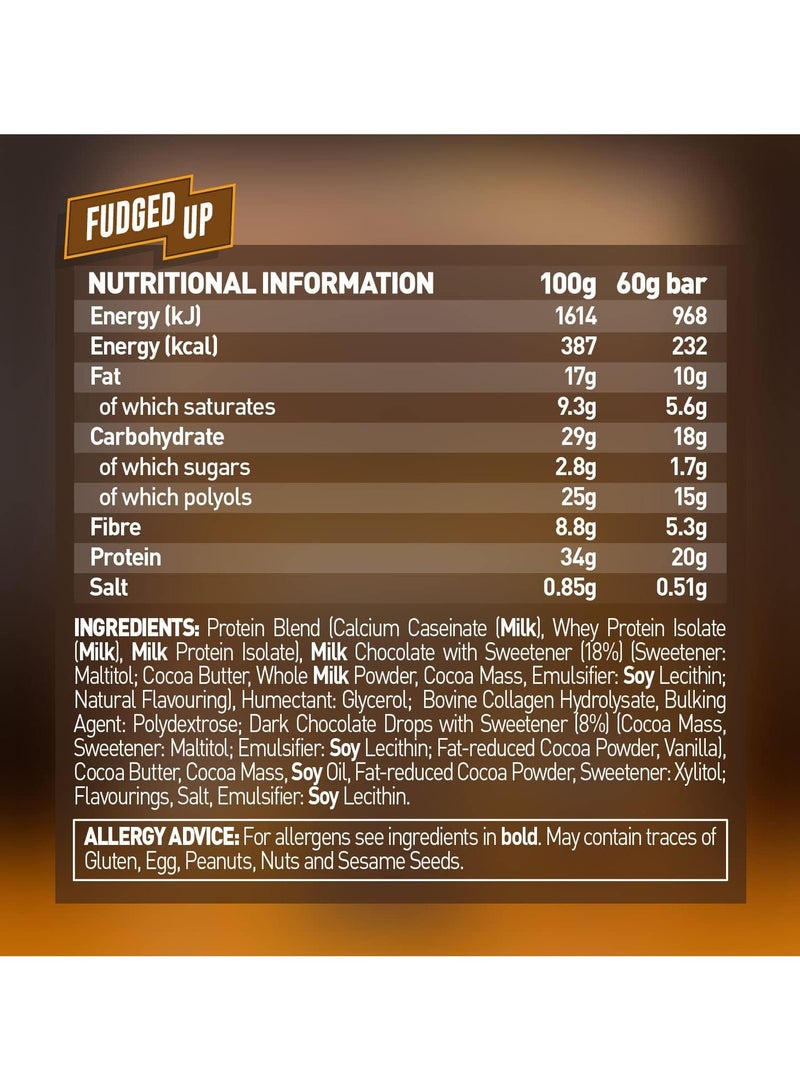 High Protein Bar Fudged Up 60gm Pack of 12