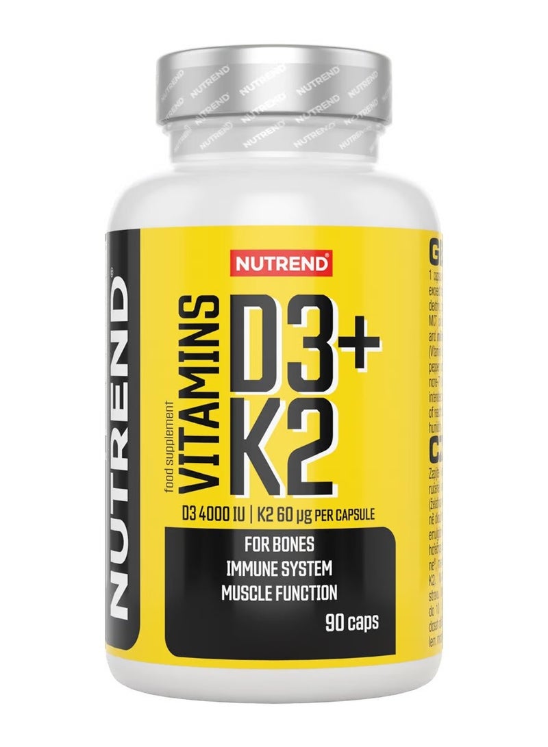 Nutrend, Vitamins D3+K2, 90 Caps, 90 Servings