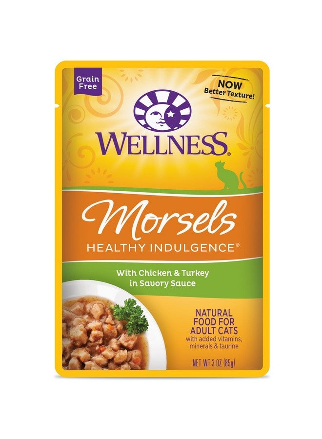 Healthy Indulgence Natural Grain Free Wet Cat Food, Morsels Chicken & Turkey, 3Ounce Pouch (Pack Of 24)