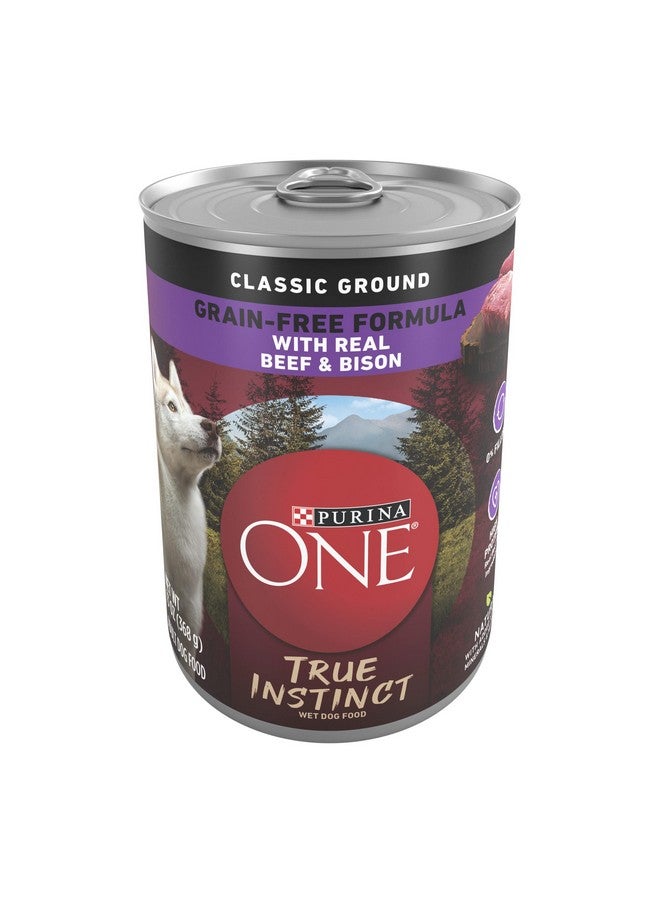 Wet Dog Food True Instinct Classic Ground GrainFree Formula With Real Beef And Bison High Protein Dog Food  (Pack Of 12) 13 Oz. Cans