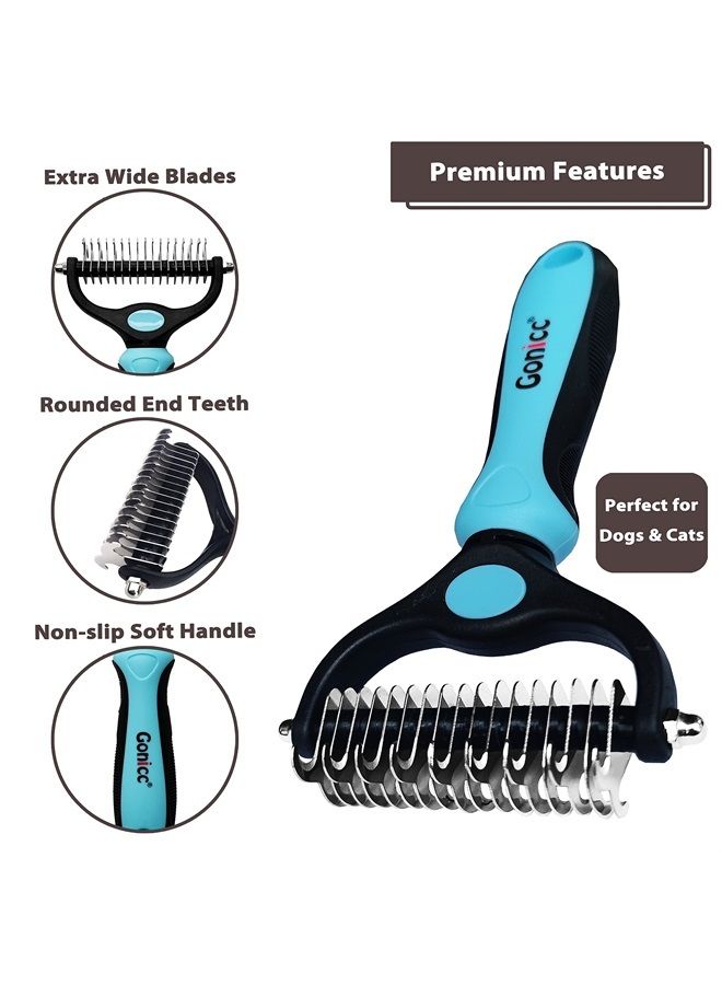 Gonicc Professional Dematting Comb with 2 Sided For Dogs and Cats, 17+9 Precision Teeth, Ergonomically designed, Dematting Undercoat Rake Comb for Dogs and Cats.