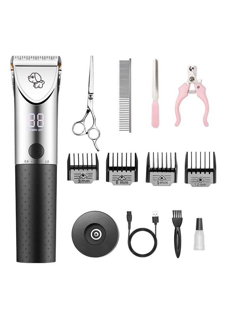 Dog Grooming Kit,Electrical Pet Shaver Clippers Suit, Low Noise,USB Rechargeable, Cordless, Suitable for Dogs Cats Pets