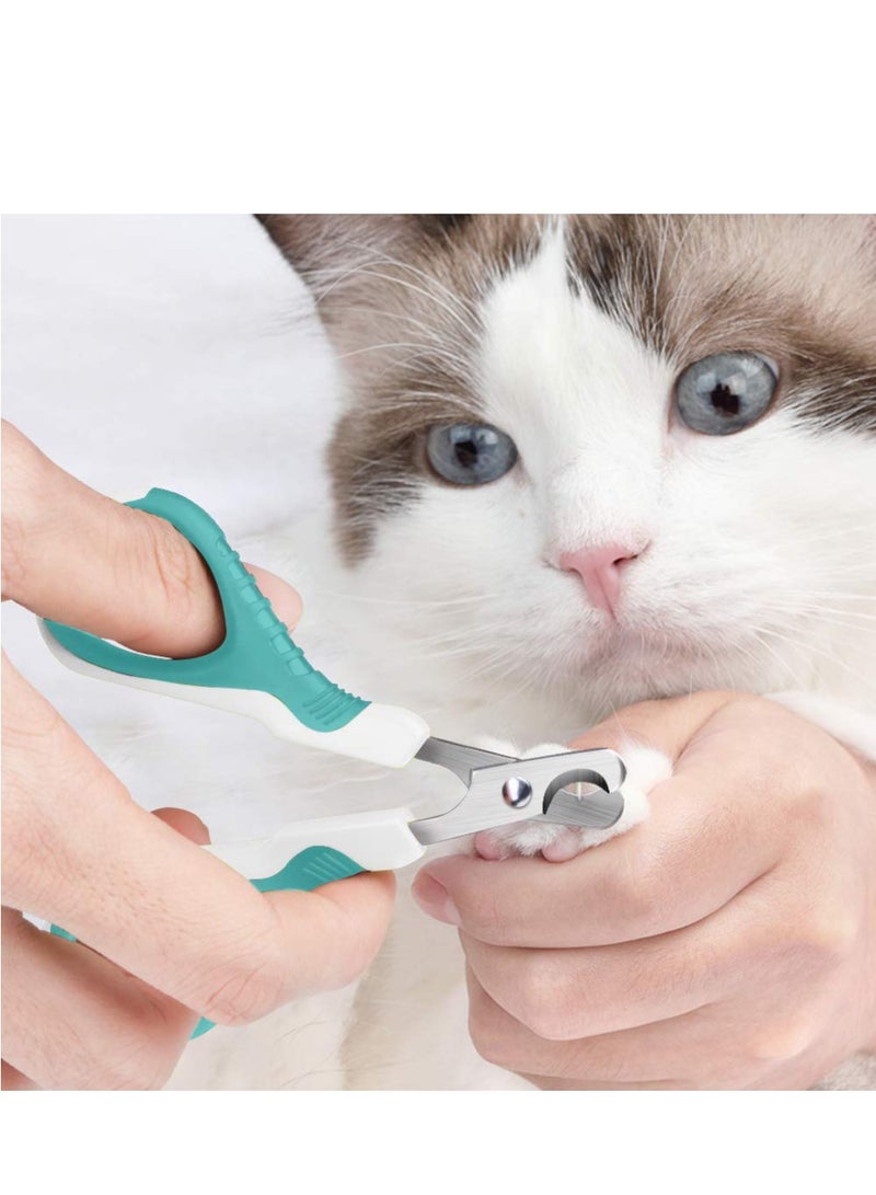 Pet Nail Clippers for Cats, Dogs, Puppies, Kittens, Hamsters, Rabbits and Small Animals, 25 Degree Curved Radian Design Claw Trimmer