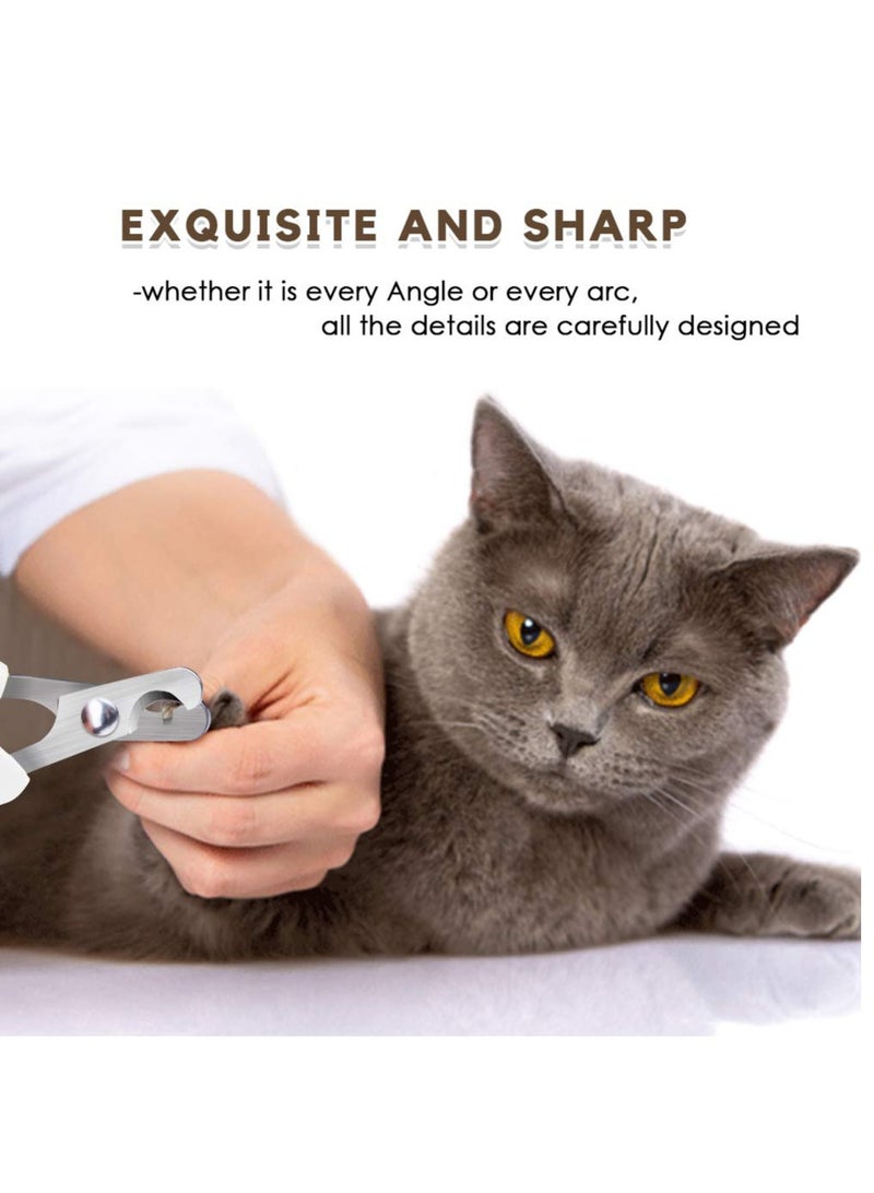 Pet Nail Clippers for Cats, Dogs, Puppies, Kittens, Hamsters, Rabbits and Small Animals, 25 Degree Curved Radian Design Claw Trimmer