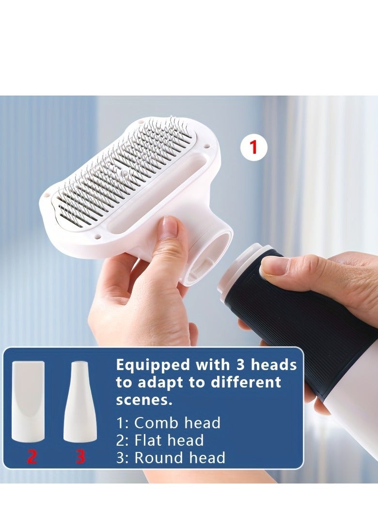 3 In 1 Pet Grooming Hair Dryer And Comb - Efficiently Removes Tangles And Loose Hair, Speeds Up Drying Time For Cats And Dogs, UK Plug