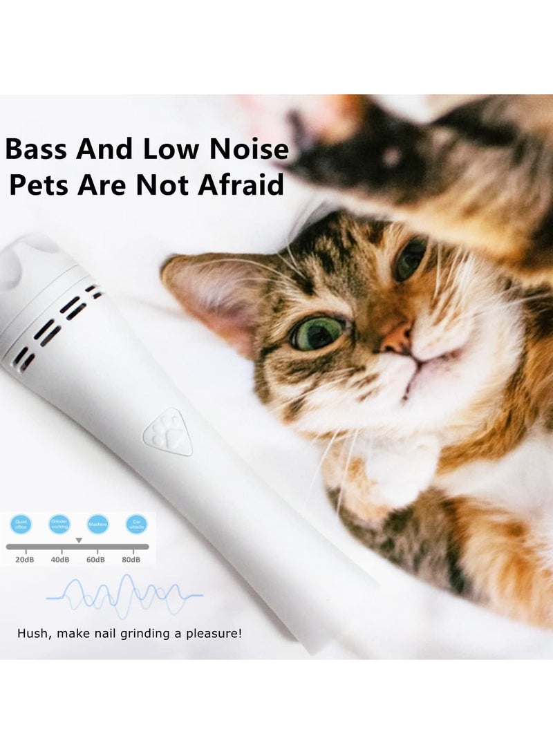 Professional Rechargeable Dog & Cat Nail Grinder - 3-Speed Quiet Trimmer for All Sizes, Safe & Easy Grooming