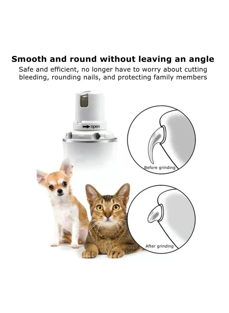 Professional Rechargeable Dog & Cat Nail Grinder - 3-Speed Quiet Trimmer for All Sizes, Safe & Easy Grooming