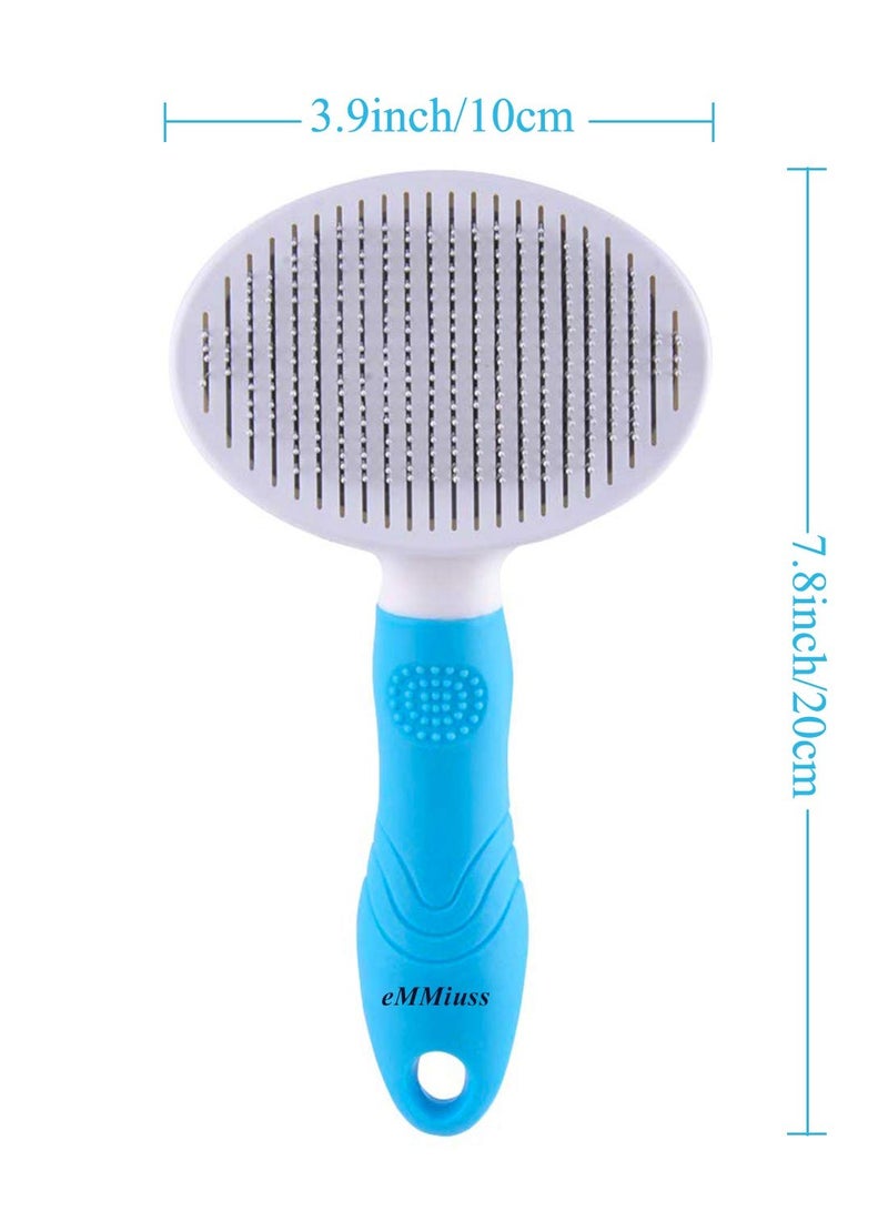 Cat Brush, Self Cleaning Slicker Brushes for Shedding and Grooming Removes Loose Undercoat, Mats and Tangled Hair Grooming Comb for Cats Dogs Brush Massage-Self Cleaning