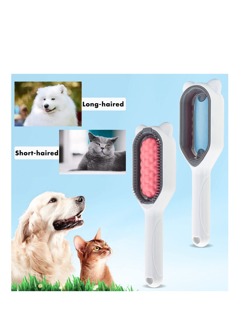 Pet Knots Remover, Reusable Cat and Dog Hair Remover, Cat Brush 4 in 1 Universal Pet Hair Remover for Pet Hair Cleaning and Grooming,Remove Rough Fur,Blue