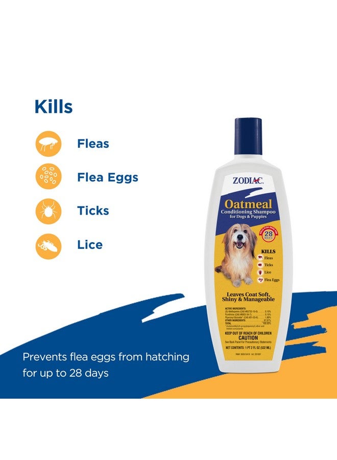 Oatmeal Conditioning Shampoo For Dogs & Puppies 18 Ounces, Small
