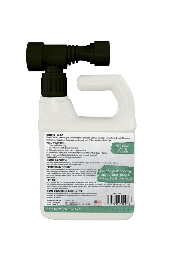 Natural Yard And Kennel Flea & Tick Spray With Convenient Hose End Sprayer Hookup. 32Oz Bottle Covers Up To 4, 500 Sq Ft., Natural Chemistry Natural Yard And Kennel Flea & Tick Spray, 32 Oz.