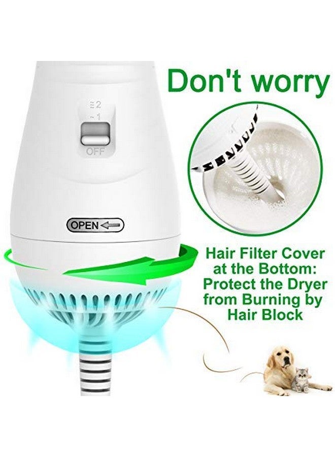 2In1 Pet Grooming Dryer With Adjustable Temperature And Slicker Brush For Dogs And Cats