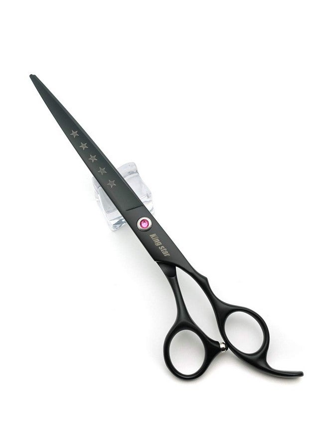 8.0In. Matt Black Professional Pet Grooming Scissors Set,Straight & Thinning & Curved Scissors Set With Comb,Dog Grooming,A559